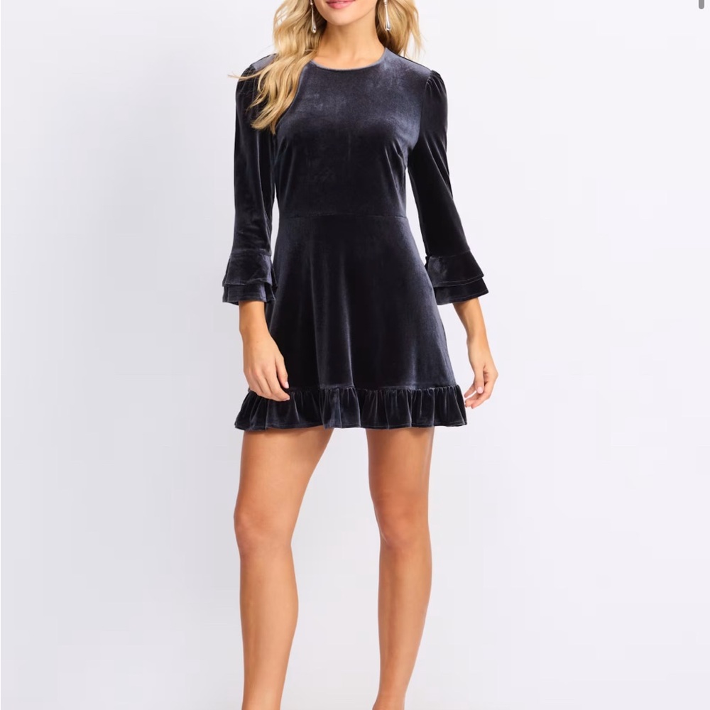 Few Moda Karely Mini Dress - Blue Velvet